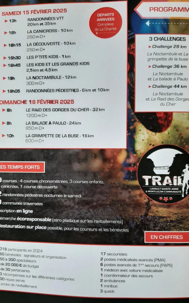 15 16 Fevrier Programme Trail Lavault Sainte Anne 2025